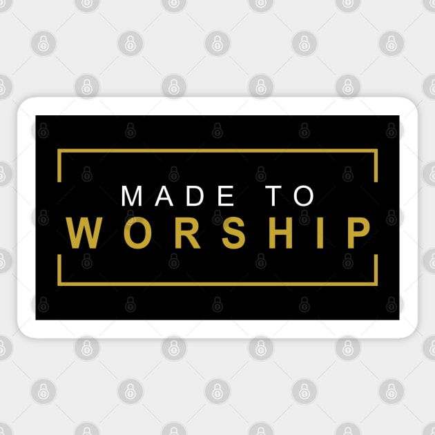 Christian Made to Worship Retro Gold Sticker by Tee Tow Argh 